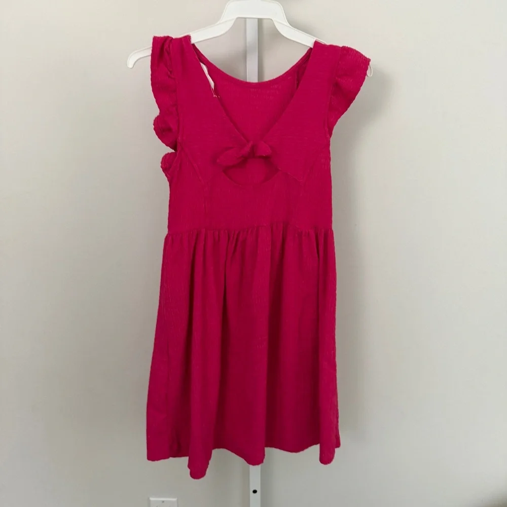 Zara Charming Pink Ruffle Sleeve Kids Dress size 10 170cm - Picture 3 of 4